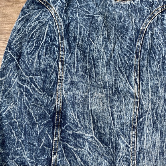 Vintage 80’s Chemin De Fer Acid Wash Midi Denim Pencil Skirt - Picture 2 of 7